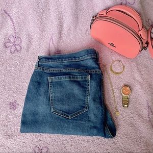 Mid-Rise Dark-Wash Boyfriend Jeans